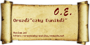 Orszáczky Euniké névjegykártya